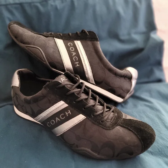 Coach Shoes Coach Signature Jayme Black Silver White Sneakers